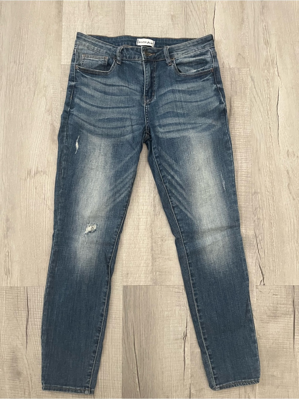 Studio Blue Denim Jeans Size 29 Tapered Ankle Minimal Distressing